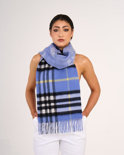 Plain Wool and cashmere Iconic Scarf stole poncho