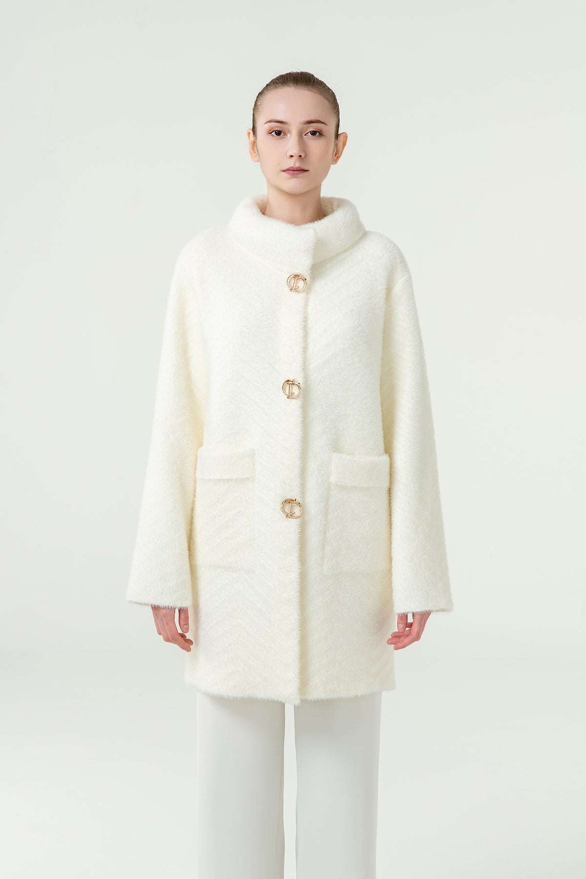 Women's Fur Coat Exclusive Design - White