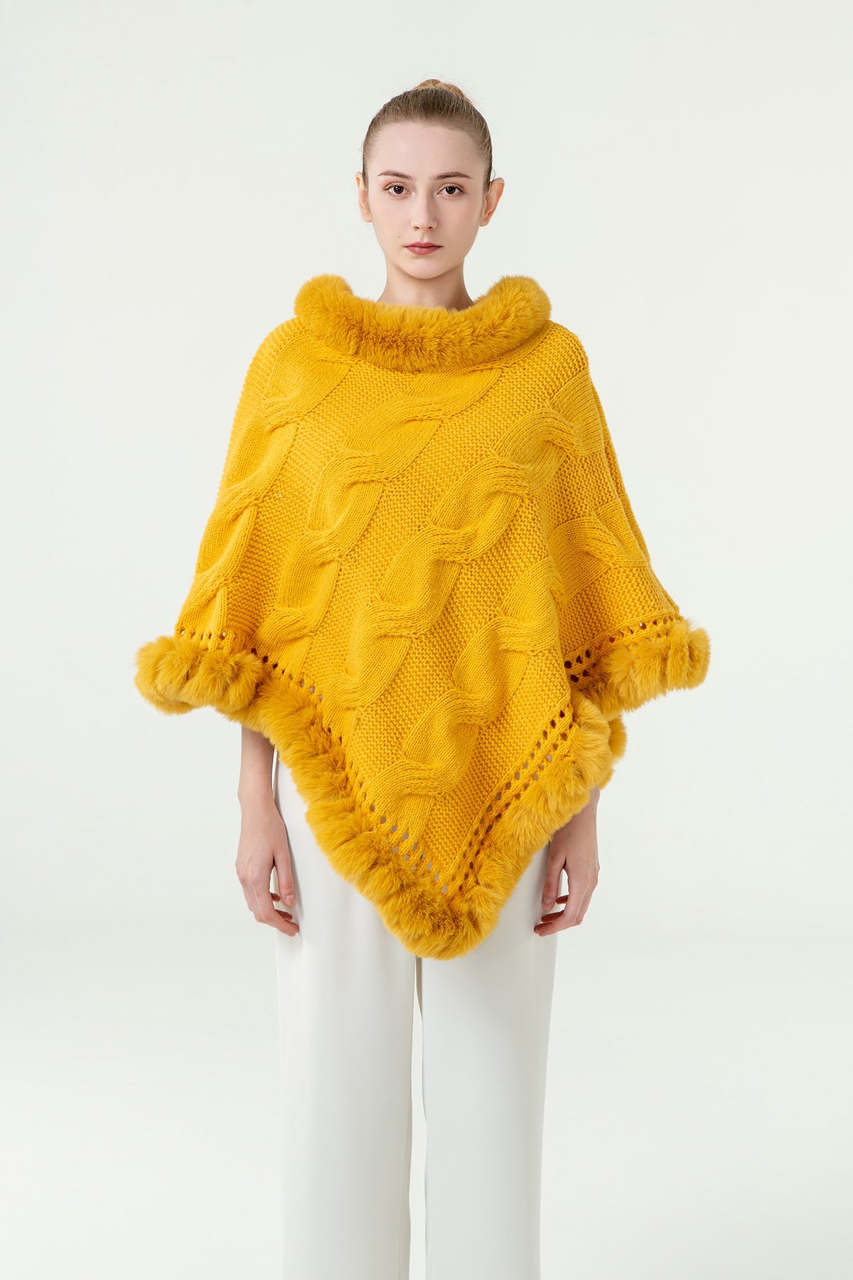 Women's Poncho Exclusive Design - Yellow