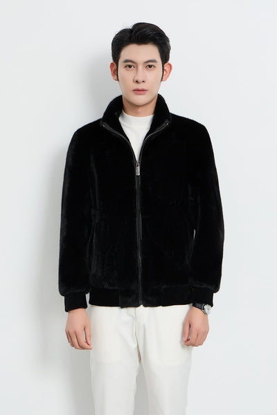 Men's Fur Jacket Exclusive Design - Black