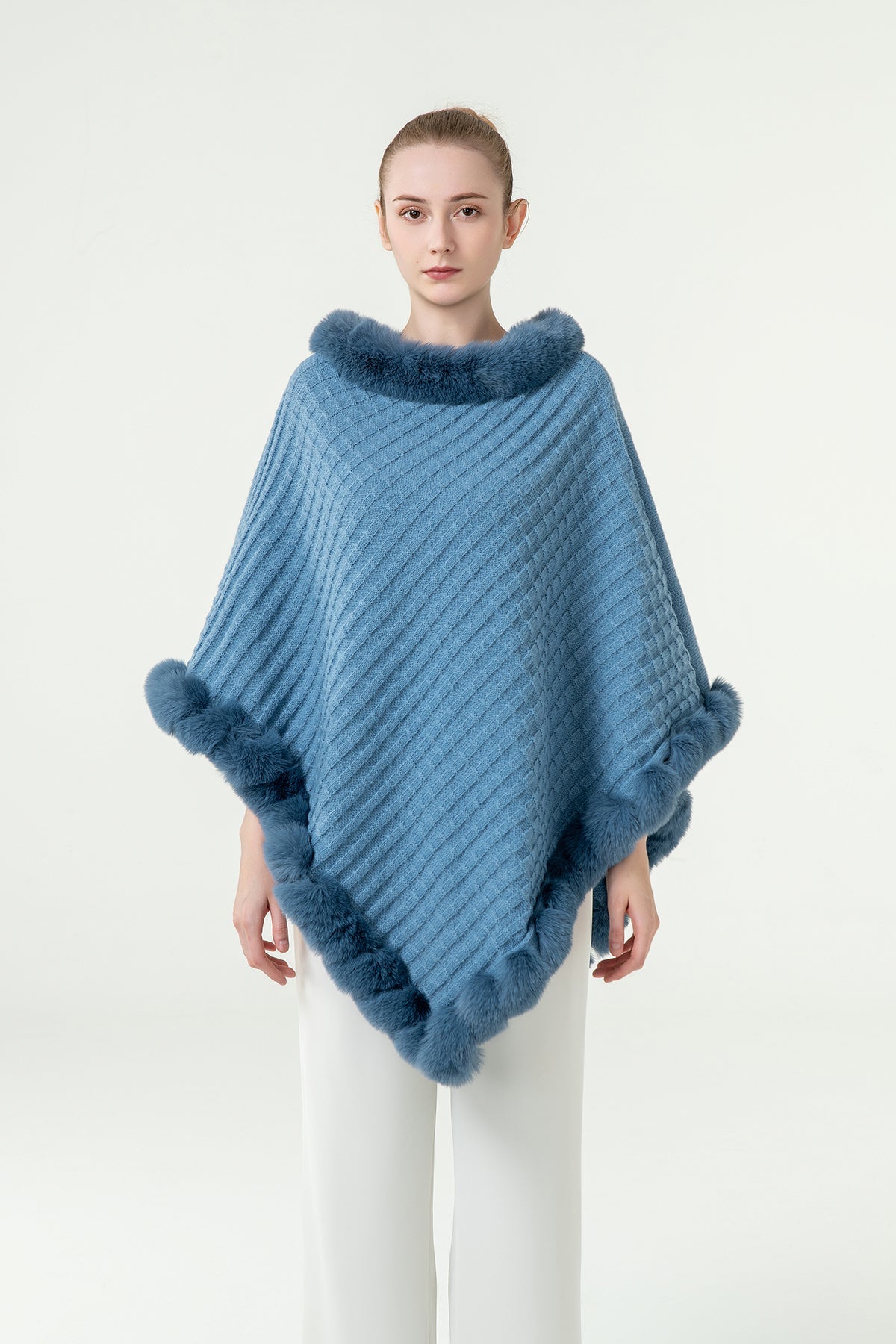 Women's Poncho Exclusive Design - Blue