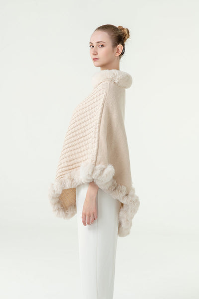 Women's Poncho Exclusive Design - Cream