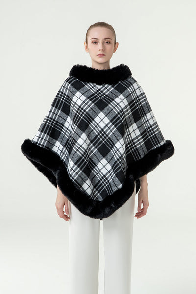 Women's Poncho Exclusive Design - Black/White