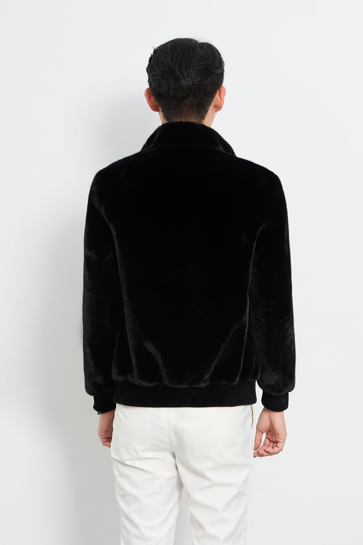 Men's Fur Jacket Exclusive Design - Black