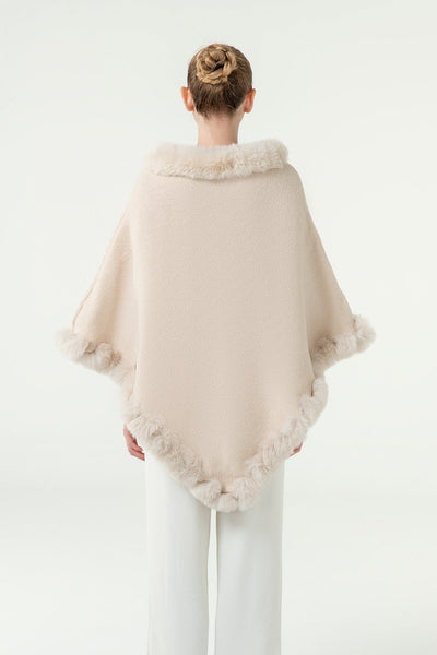 Women's Poncho Exclusive Design - Cream