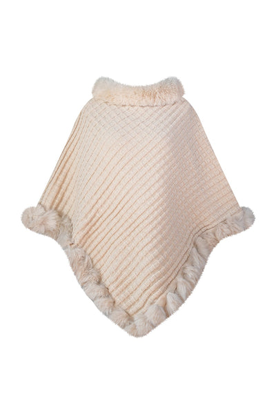 Women's Poncho Exclusive Design - Cream