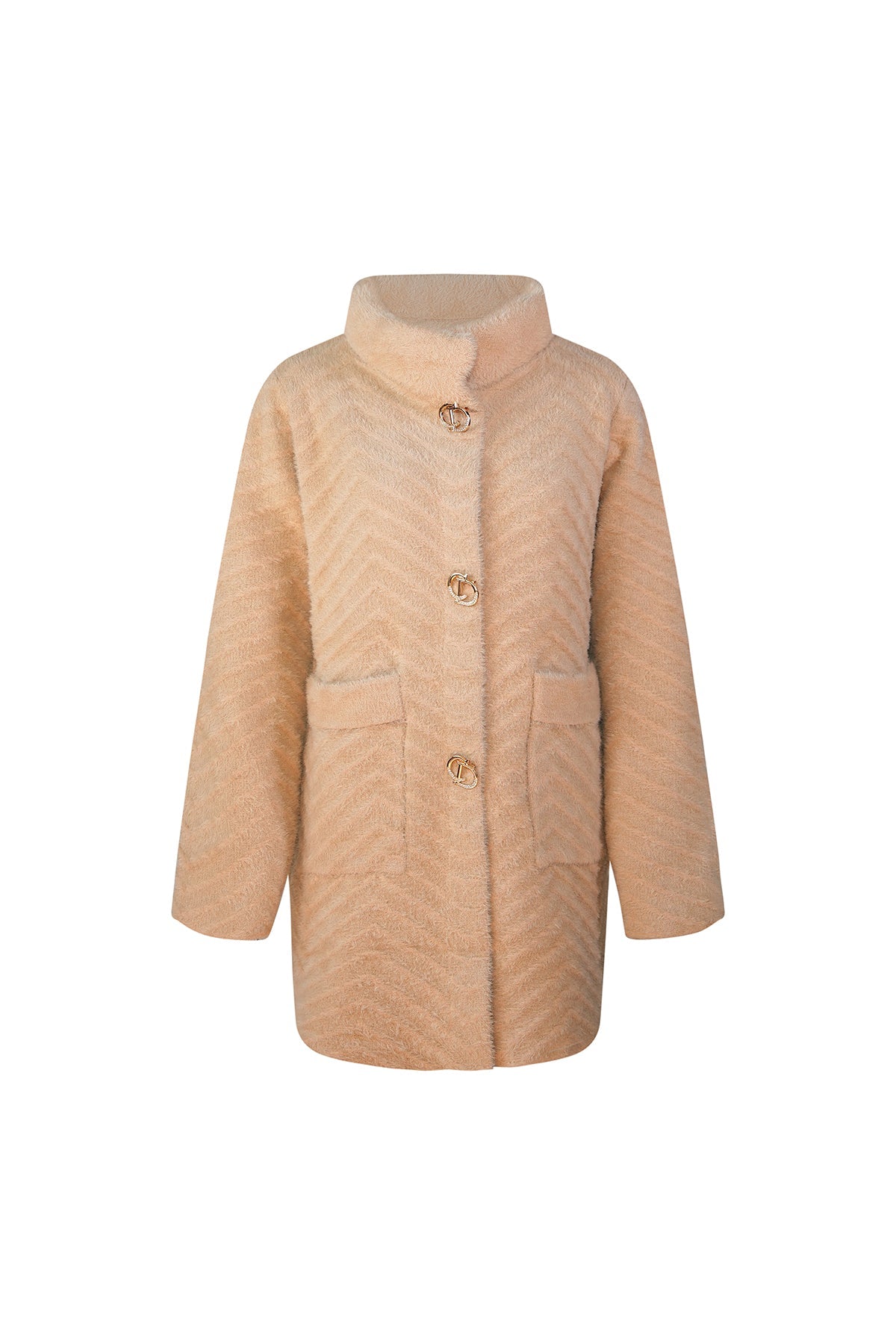 Women's Fur Coat Exclusive Design - Camel