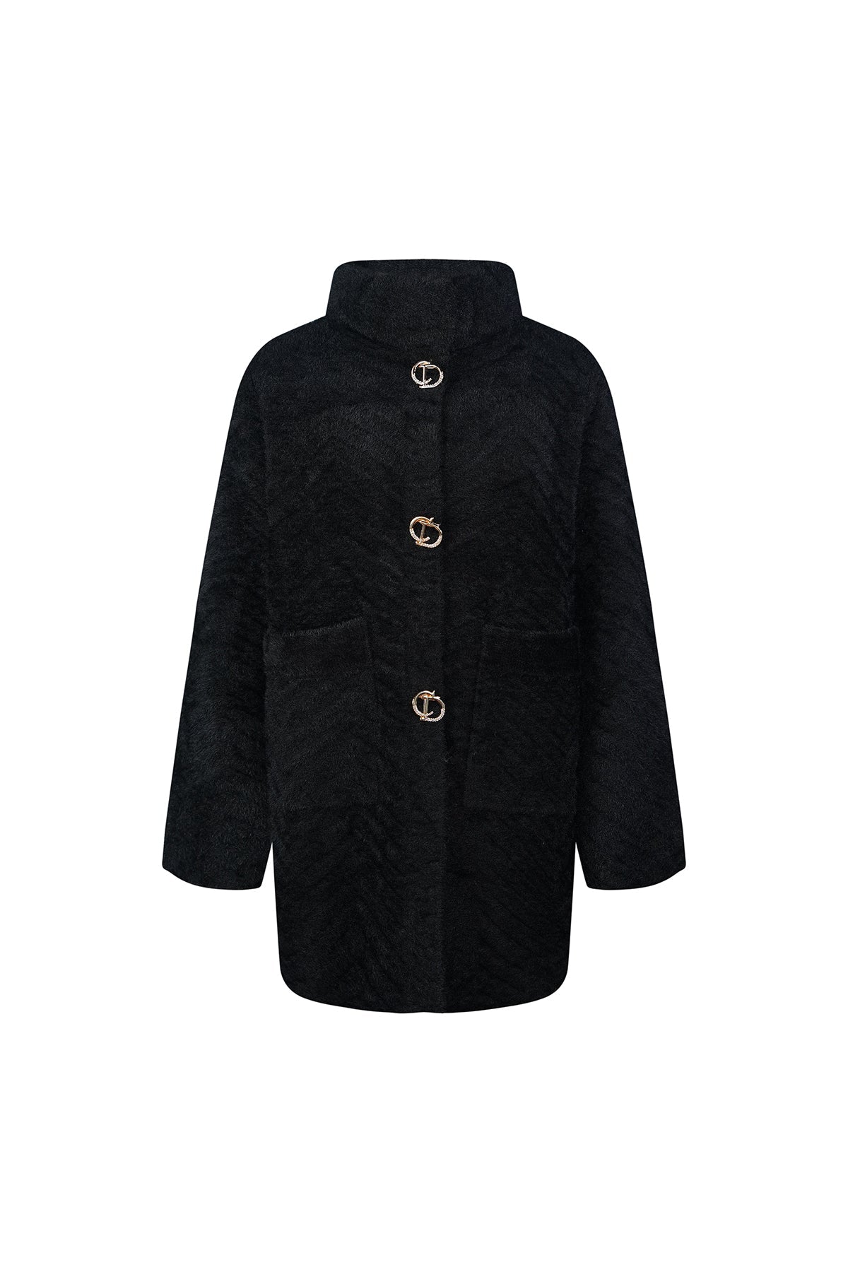 Women's Fur Coat Exclusive Design - Black