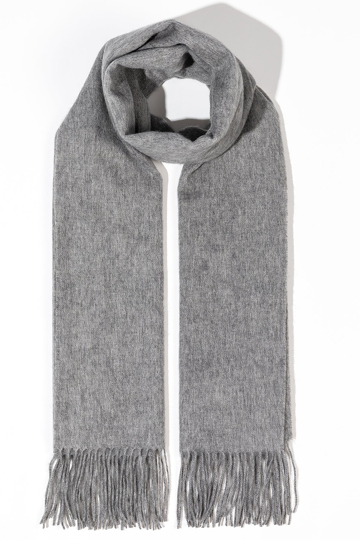 Scott Cashmere 100% Pure Extra Fine Wool Plain Scarf (Big) - Grey