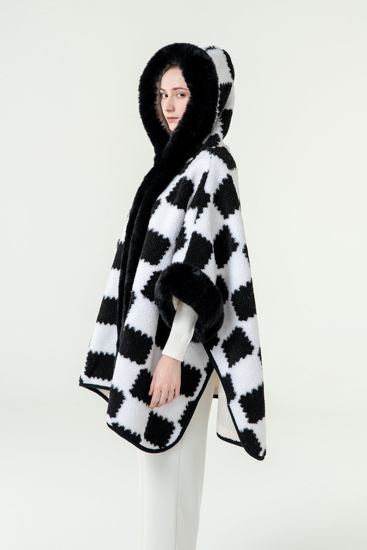 Women's Hooded Cape Exclusive Design - Black