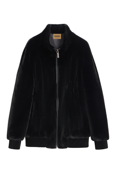 Men's Fur Jacket Exclusive Design - Black