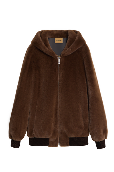 Men's Fur Jacket Exclusive Design - Brown