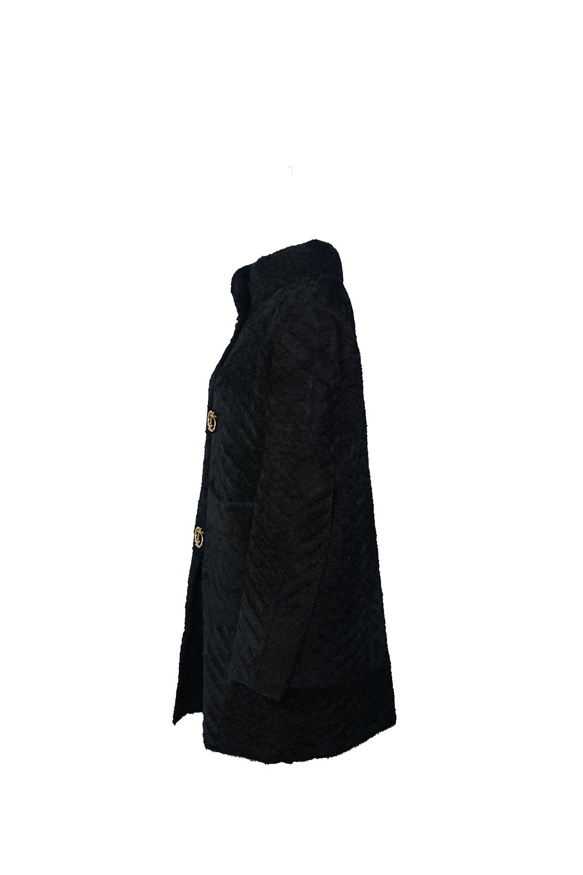 Women's Fur Coat Exclusive Design - Black