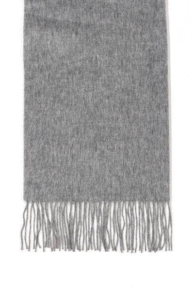 Scott Cashmere 100% Pure Extra Fine Wool Plain Scarf (Big) - Grey