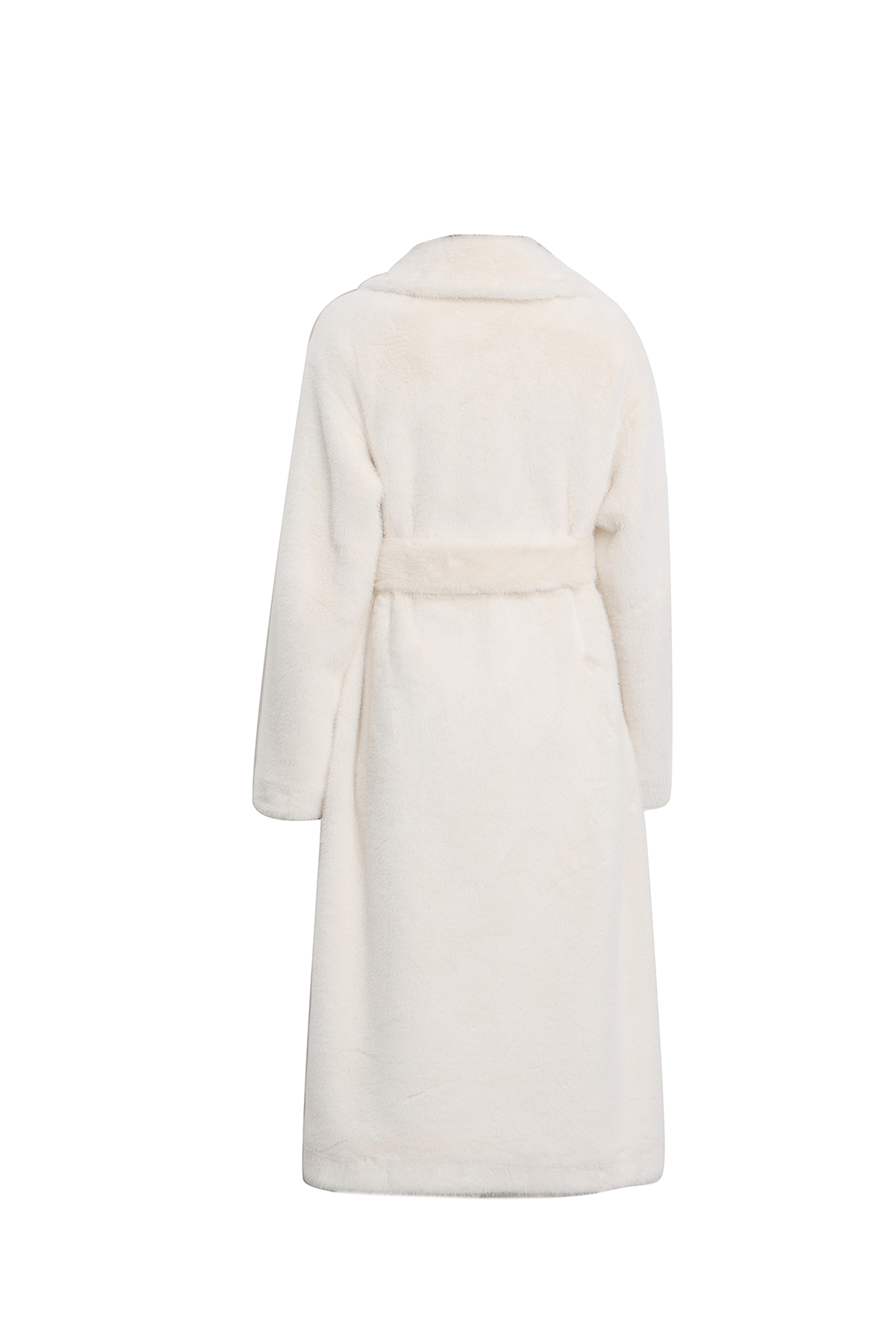 Women's Fur Long Coat Exclusive Design - White