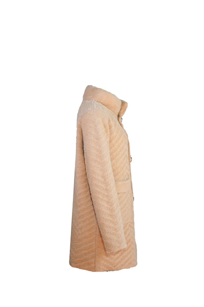 Women's Fur Coat Exclusive Design - Camel