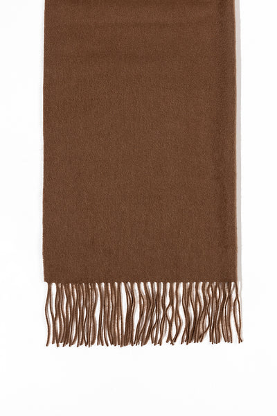 Scott Cashmere 100% Pure Extra Fine Wool Plain Scarf (Big) - Brown