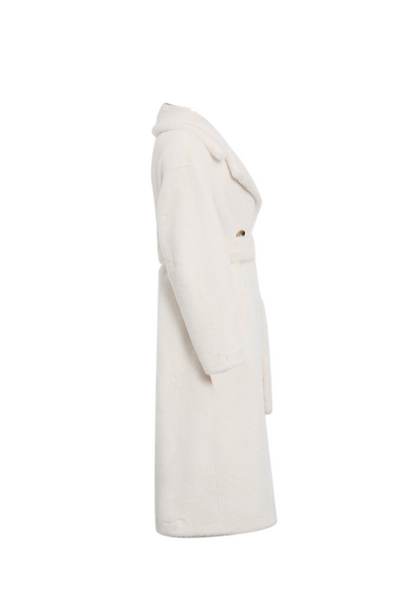 Women's Fur Long Coat Exclusive Design - White