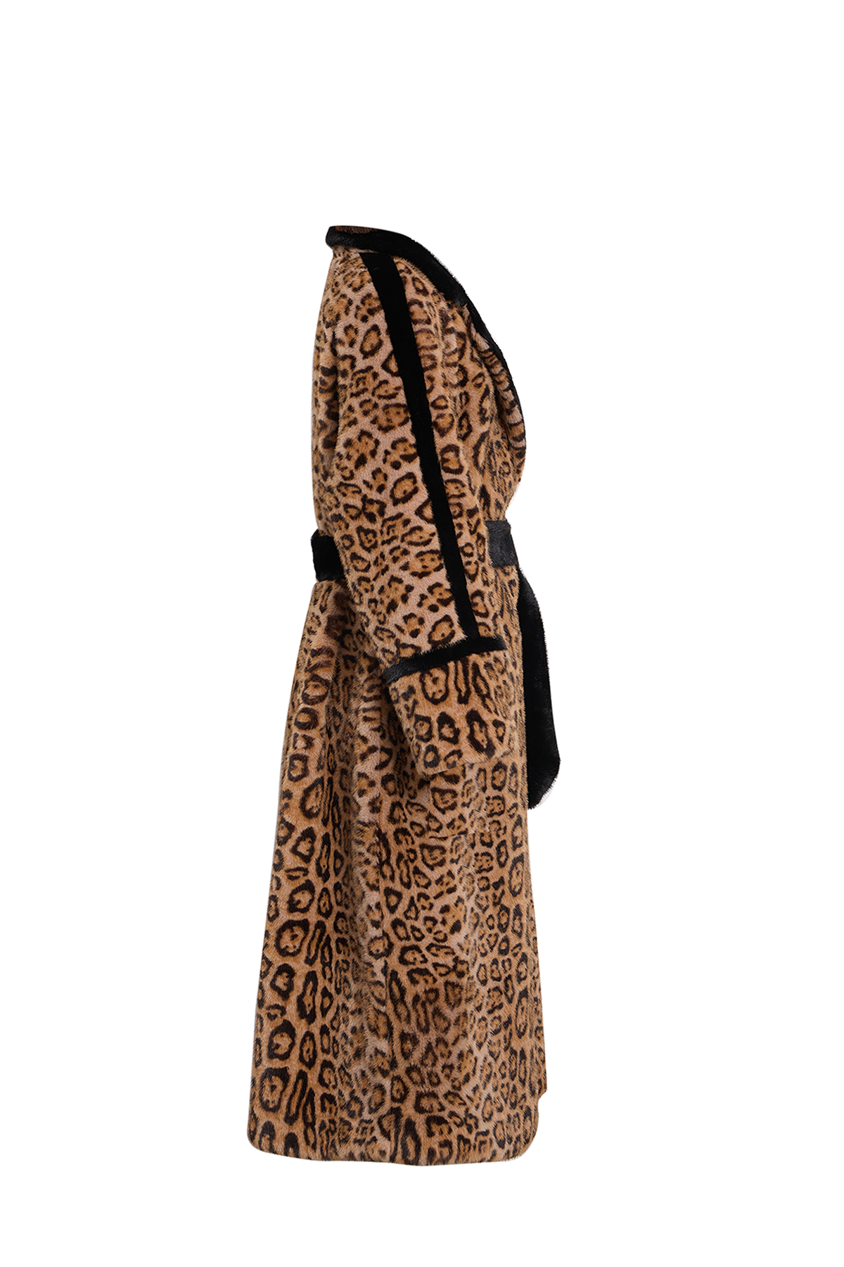 Women's Fur Long Coat Exclusive Design - Leopard Print