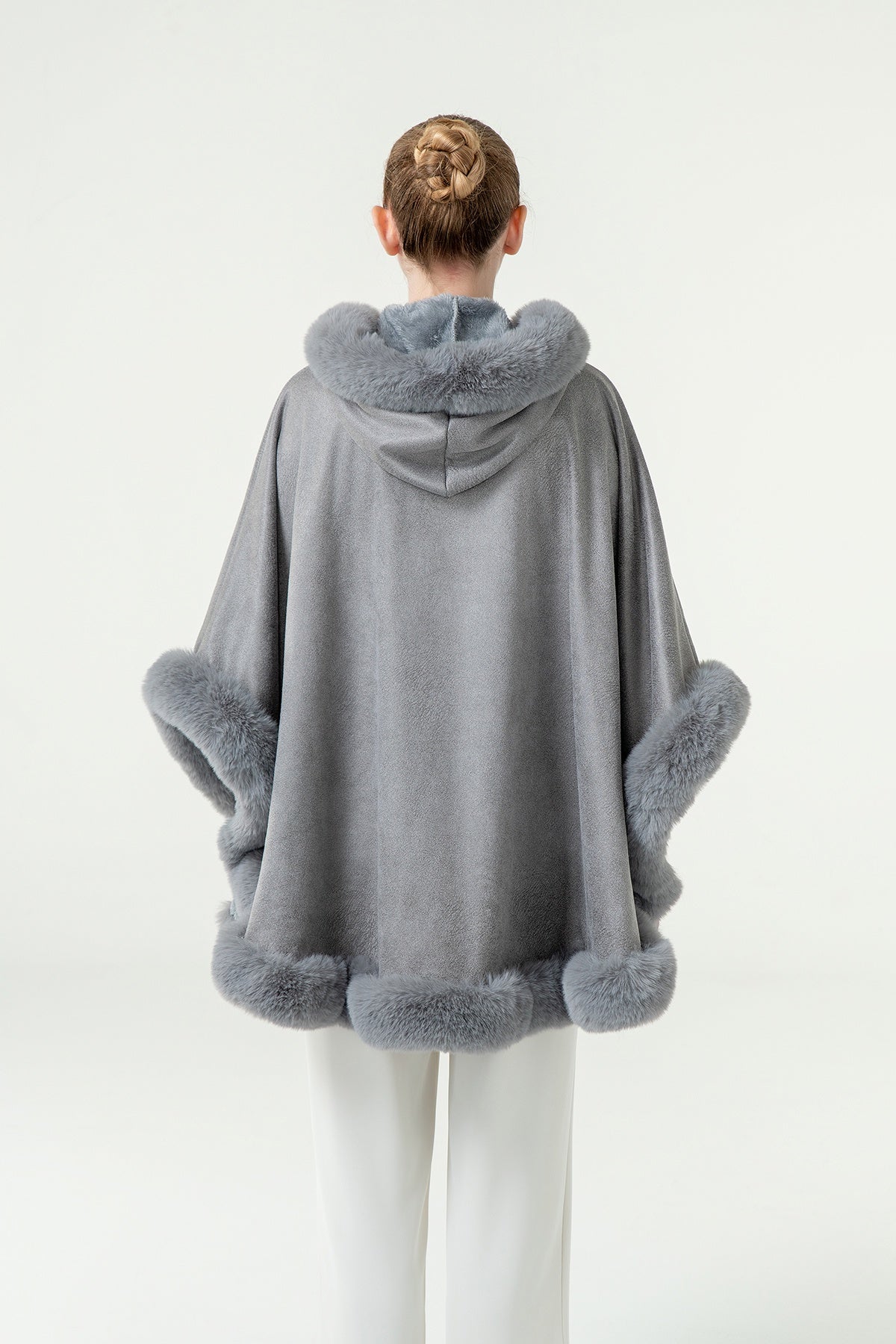 Women's Hooded Cape Exclusive Design - Grey