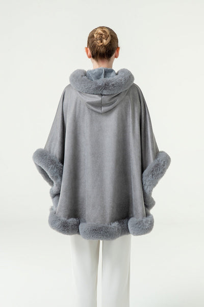 Women's Hooded Cape Exclusive Design - Grey