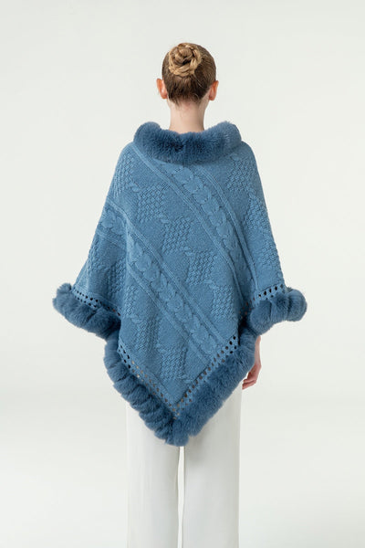 Women's Poncho Exclusive Design - Blue