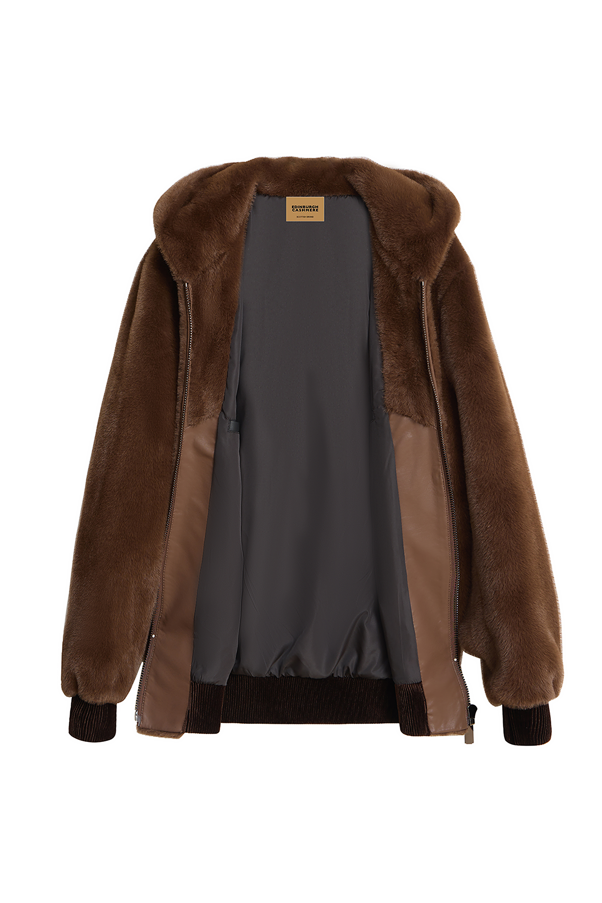 Men's Fur Jacket Exclusive Design - Brown