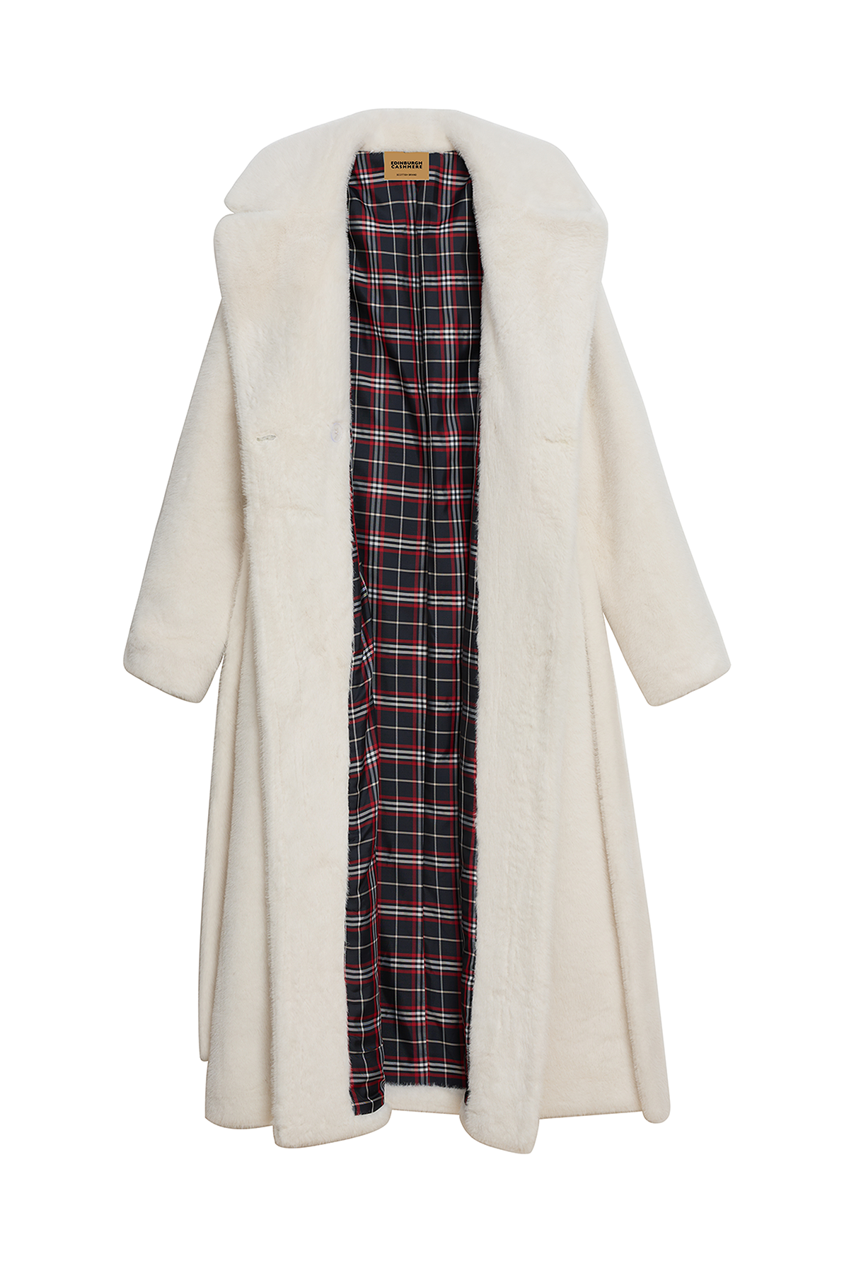 Women's Fur Long Coat Exclusive Design - White