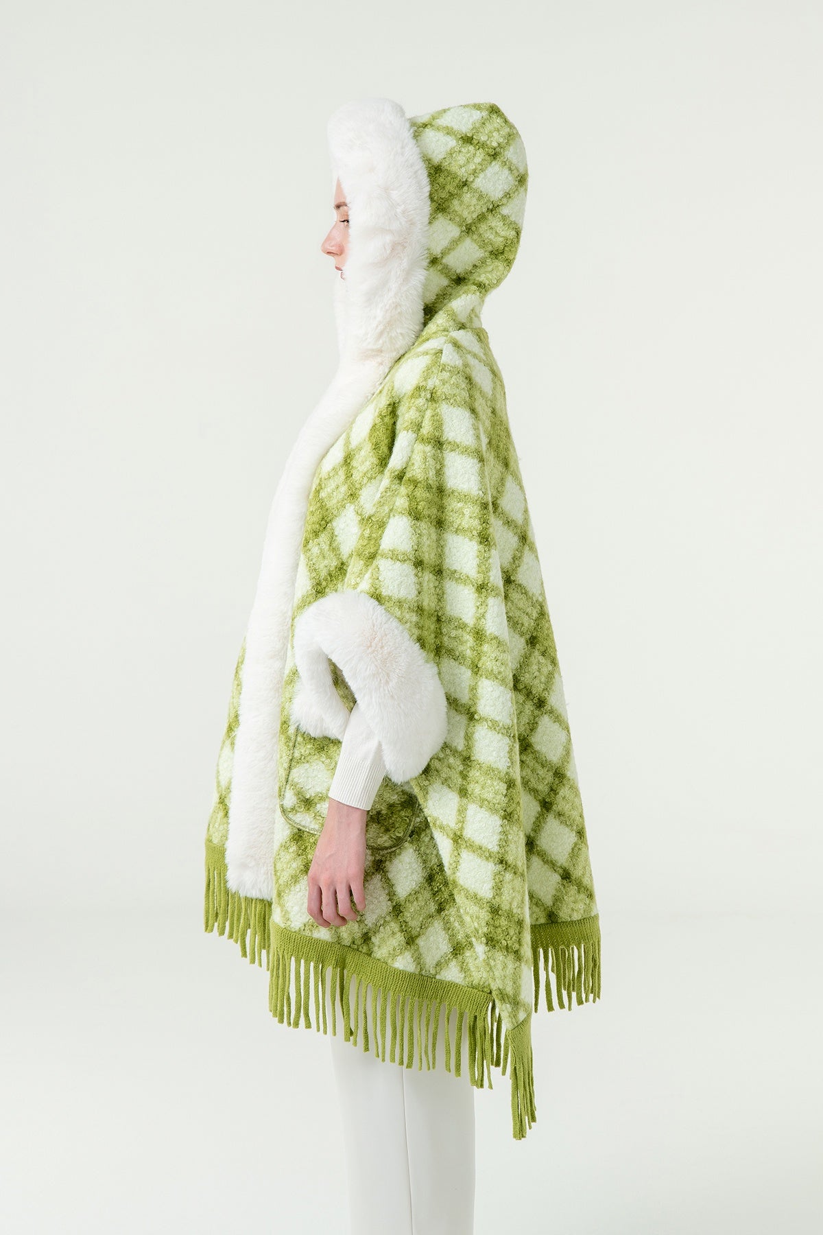 Women's Hooded Cape Exclusive Design - Green