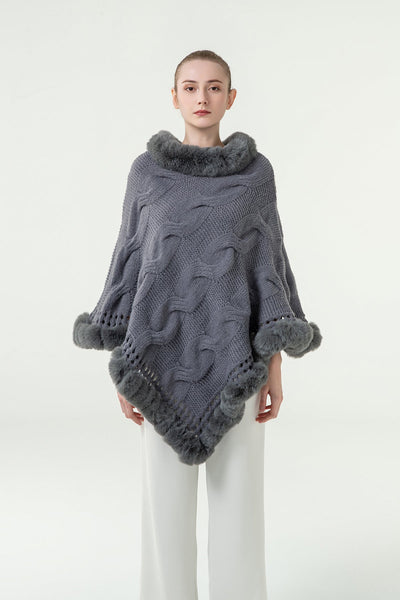 Women's Poncho Exclusive Design - Grey