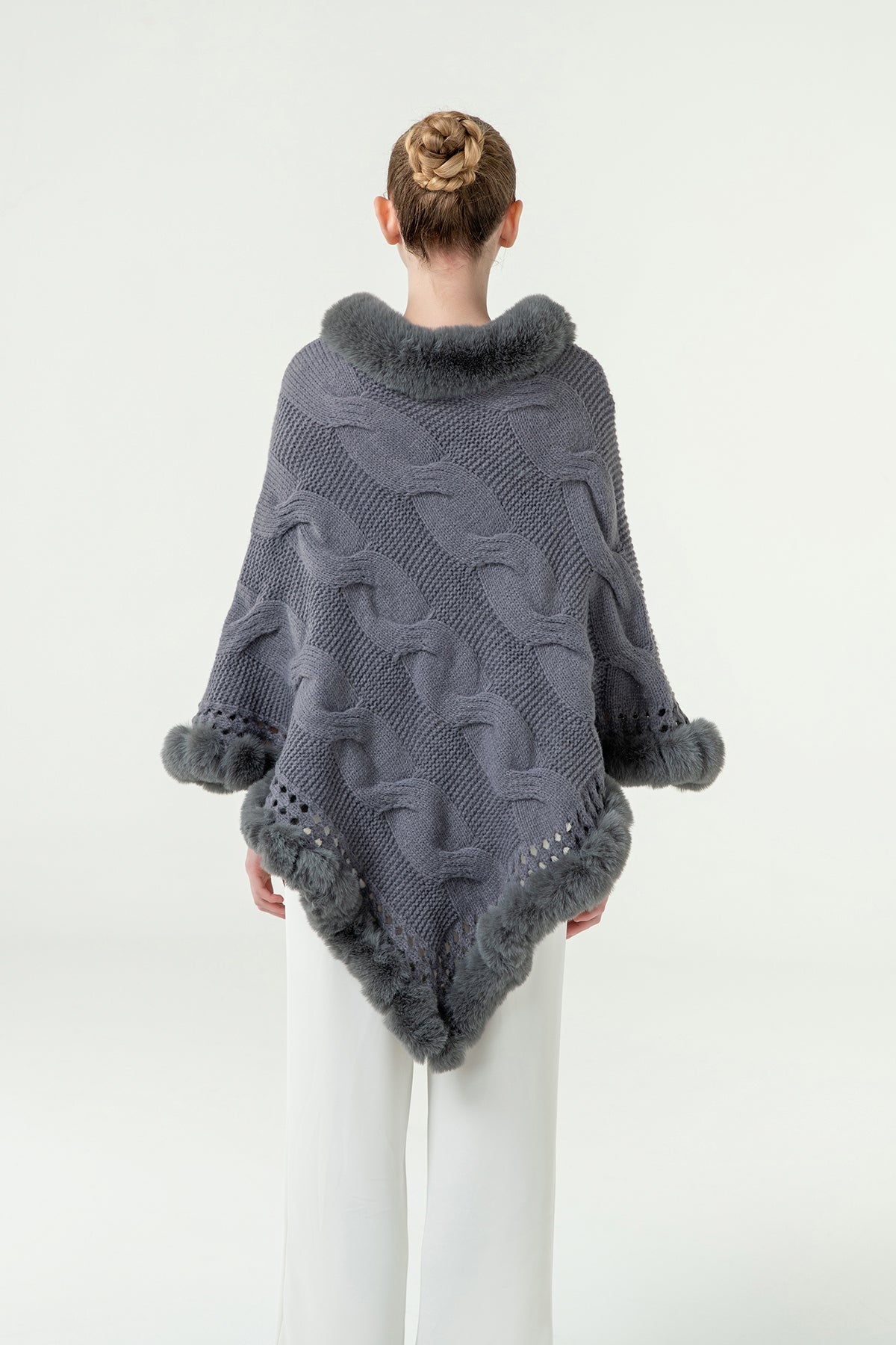 Women's Poncho Exclusive Design - Grey