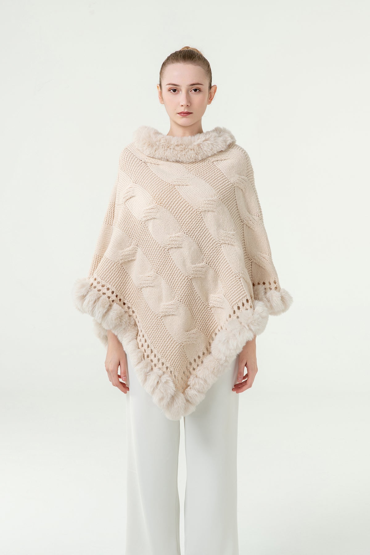 Women's Poncho Exclusive Design - White