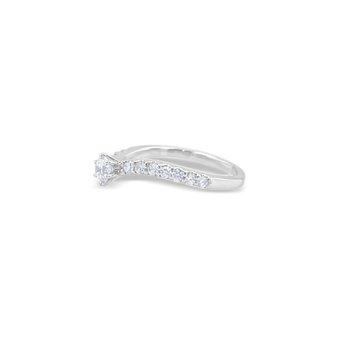 Lucchi 18k White Gold with Diamond - Ring Style 12 (Size: 12)