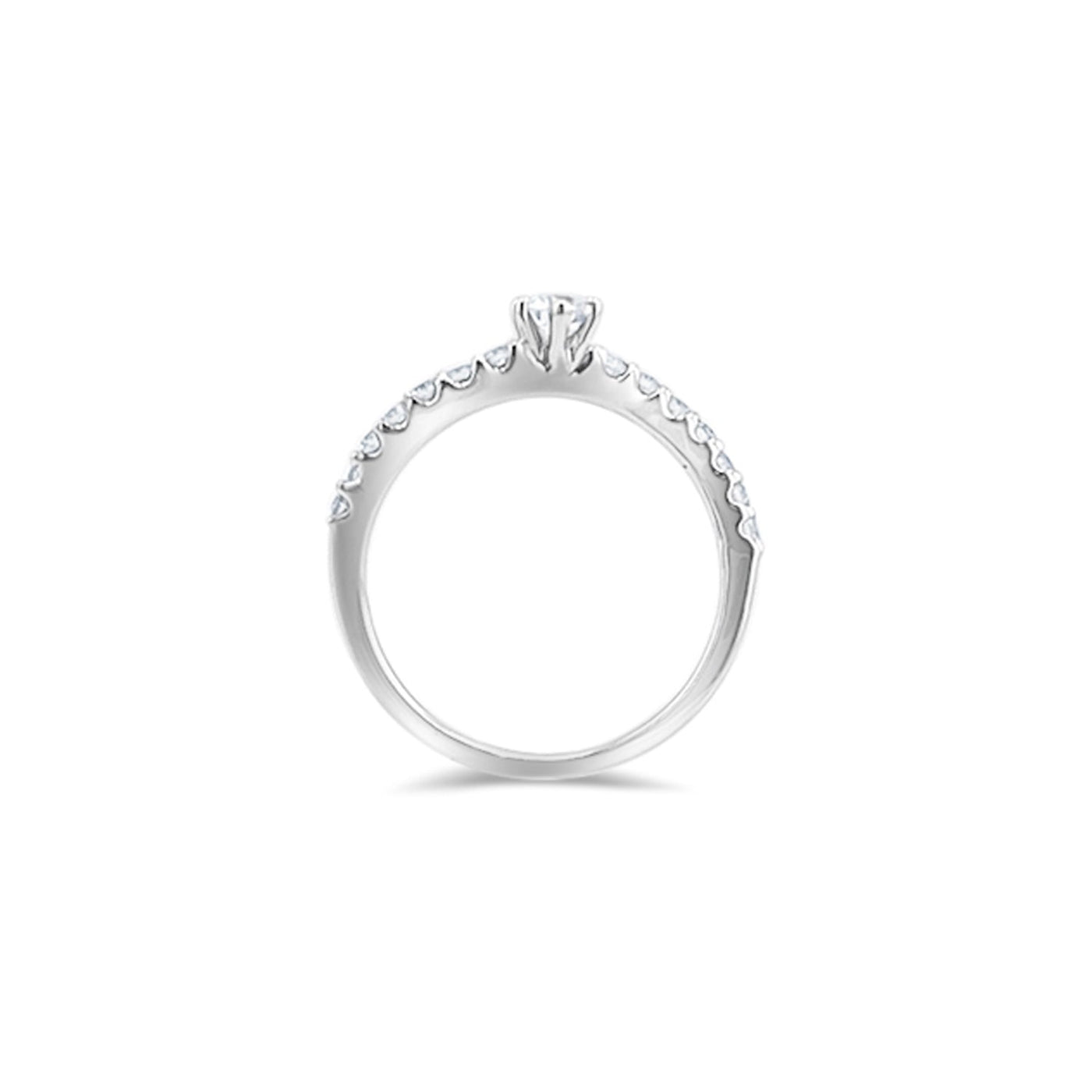 Lucchi 18k White Gold with Diamond - Ring Style 12 (Size: 12)