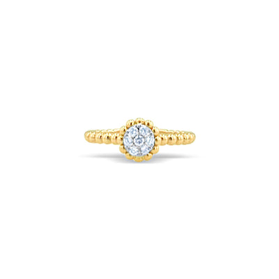 Lucchi 18k White and Yellow Gold with Diamond - Ring Style 51 (Size 15)