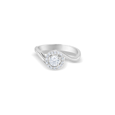 Lucchi 18k White Gold with Diamond - Ring Style 52 (Size 14)