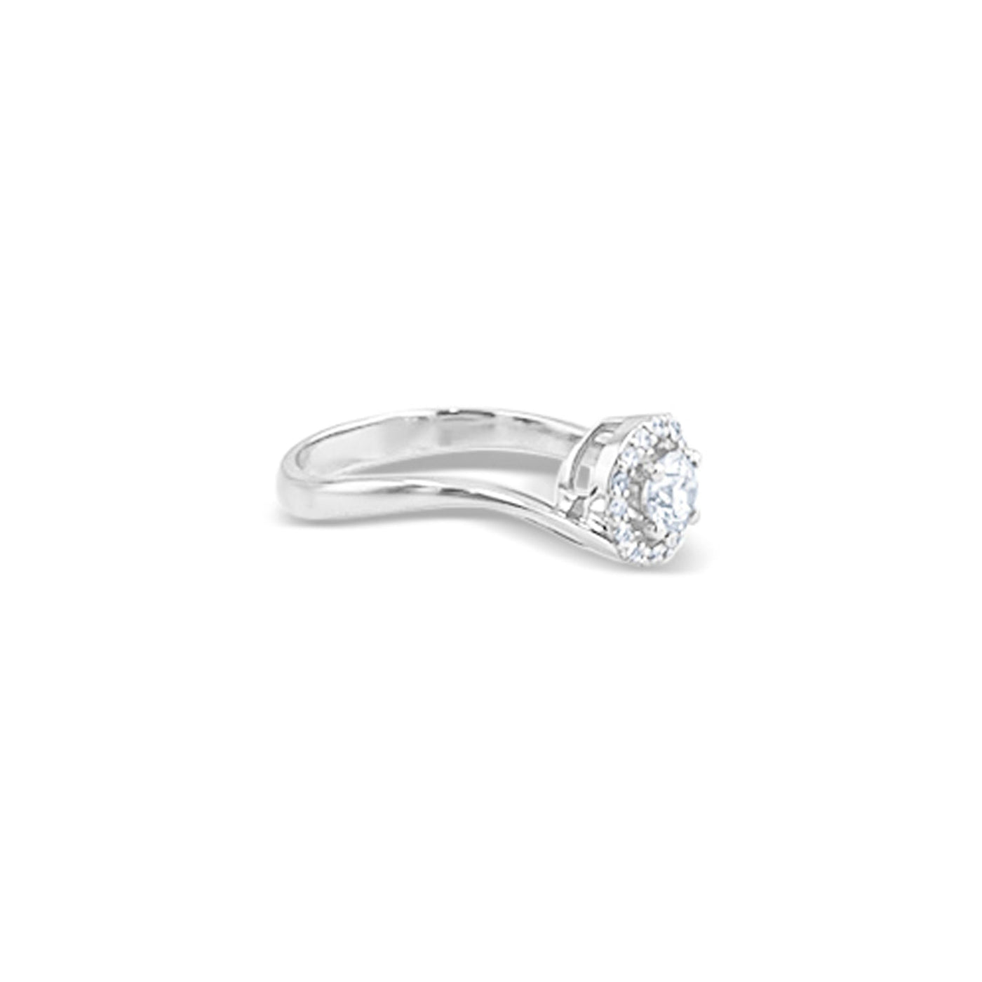 Lucchi 18k White Gold with Diamond - Ring Style 52 (Size 14)