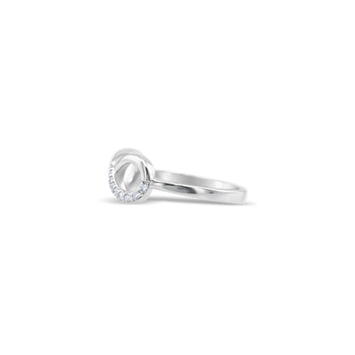 Lucchi 18k White Gold with Diamond - Ring Style 39 (Size 14)