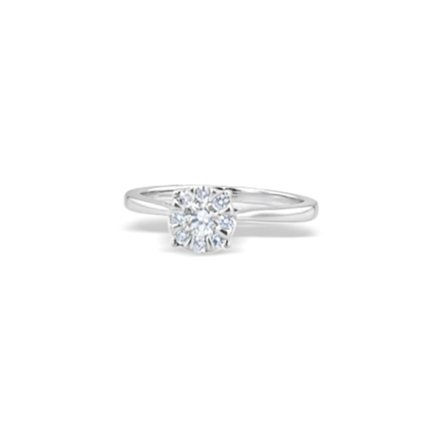 Lucchi 18k White Gold with Diamond - Ring Style 33 (Size 14)