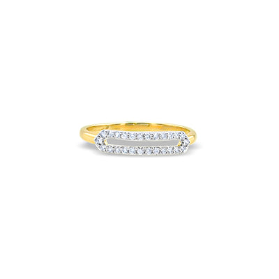 Lucchi 18k White and Yellow Gold with Diamond - Ring Style 53 (Size 14)