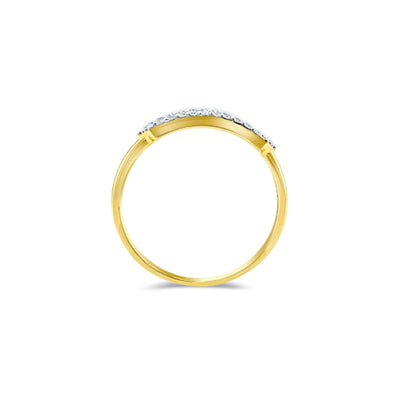 Lucchi 18k White and Yellow Gold with Diamond - Ring Style 53 (Size 14)