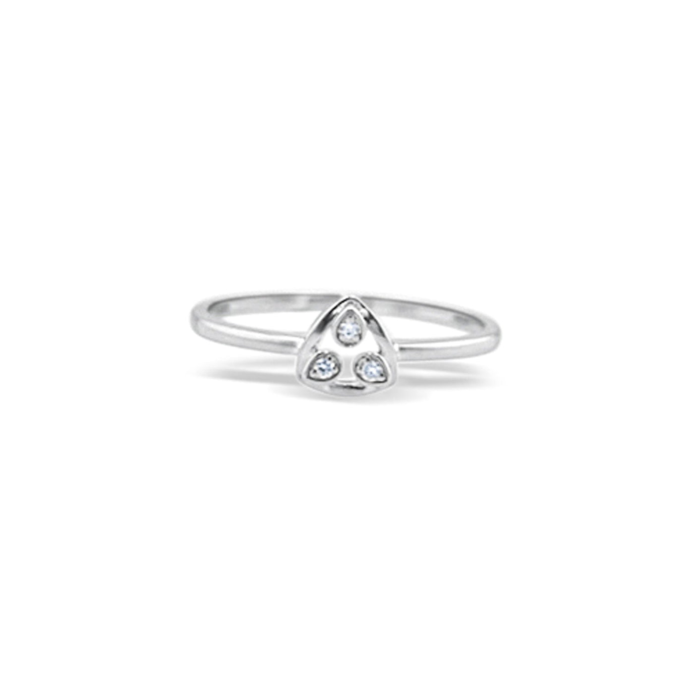 Lucchi 18k White Gold with Diamond - Ring Style 22 (Size 14)