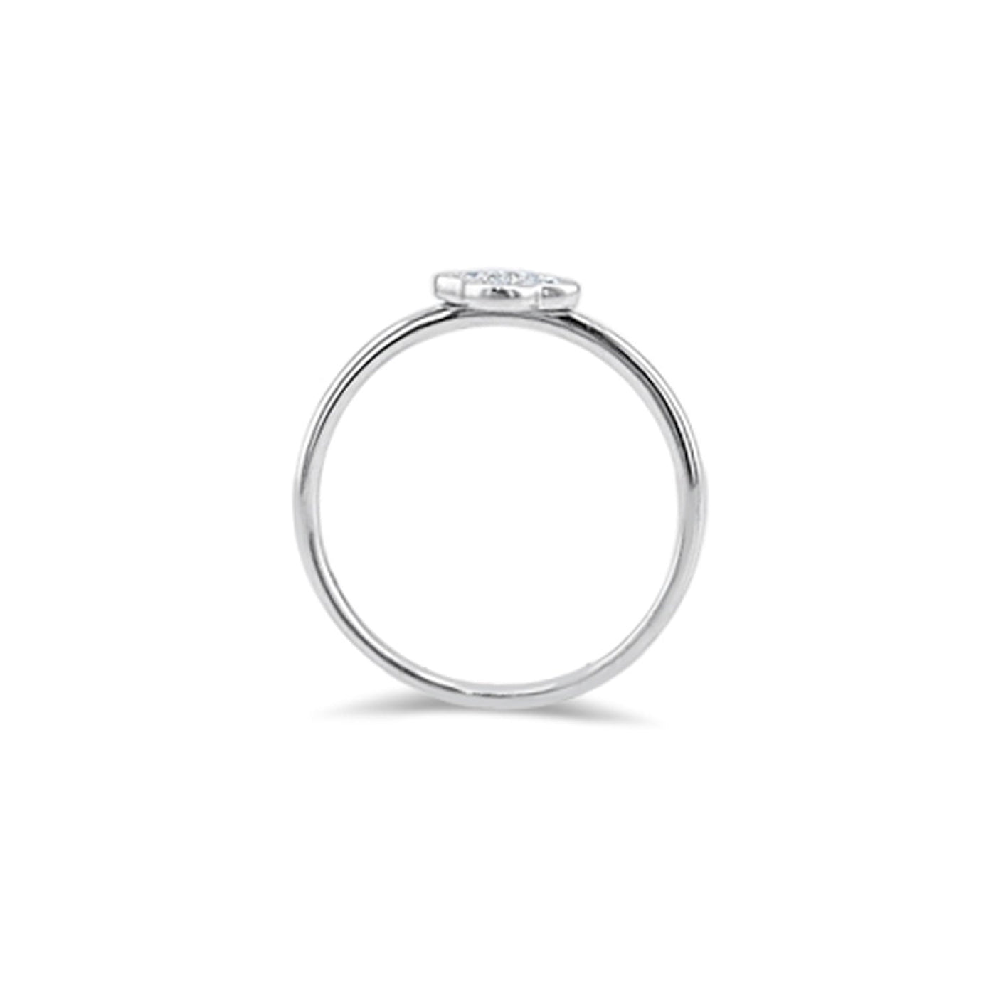 Lucchi 18k White Gold with Diamond - Ring Style 11 (Size: 14)