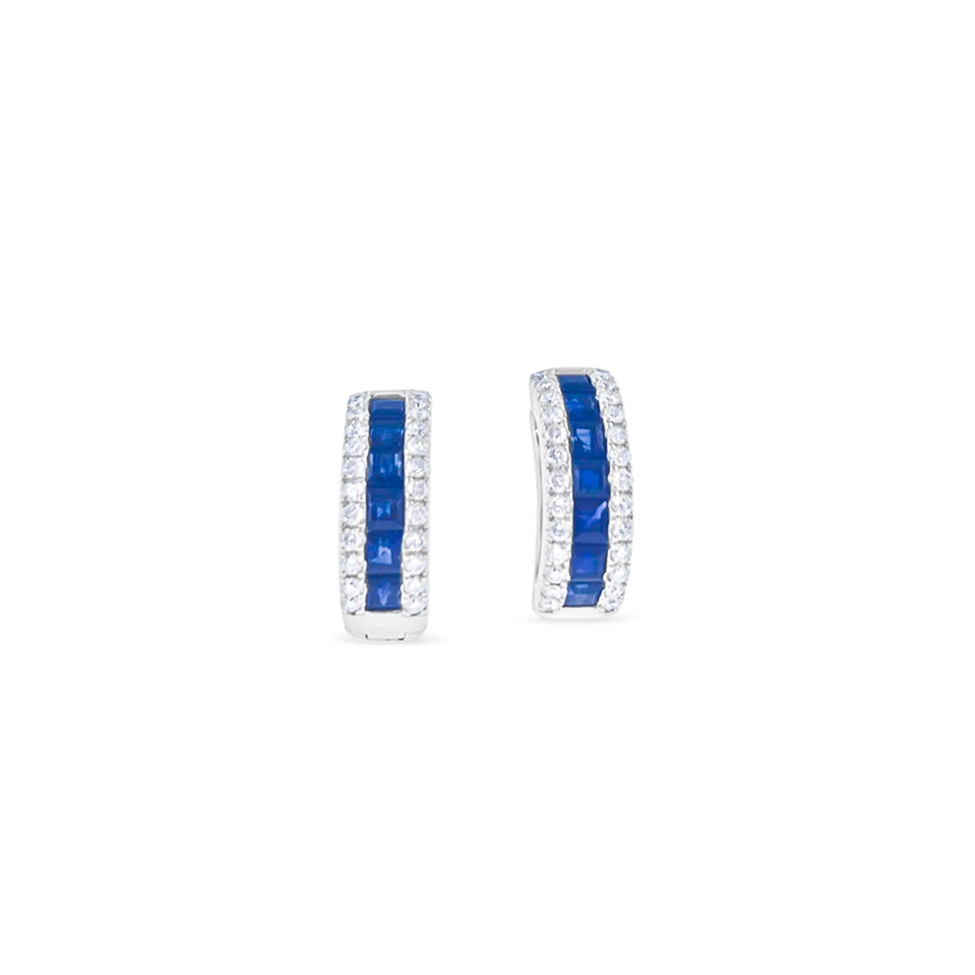 Lucchi 18k White Gold with Blue Sapphire and Diamonds - Earring Style 22