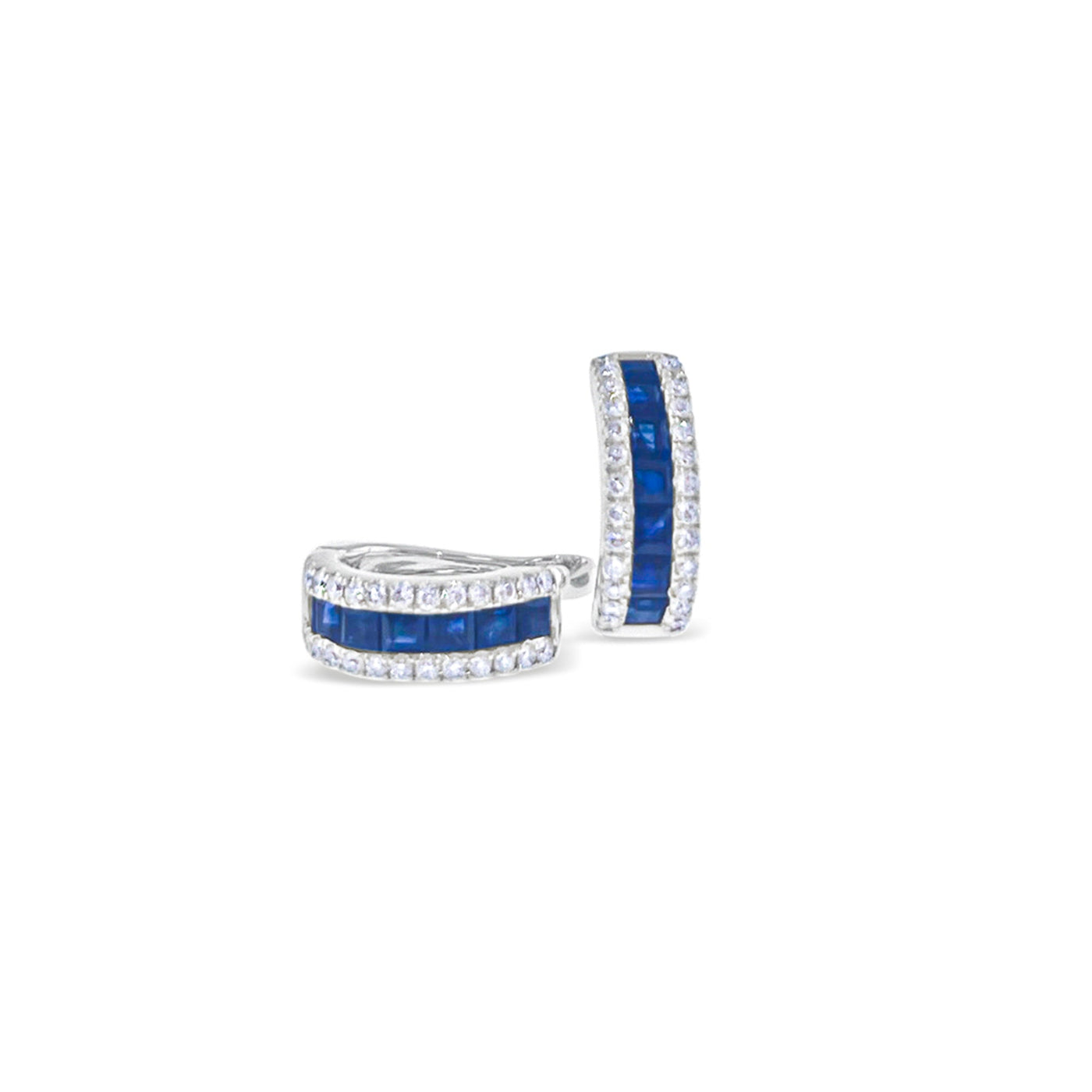 Lucchi 18k White Gold with Blue Sapphire and Diamonds - Earring Style 22