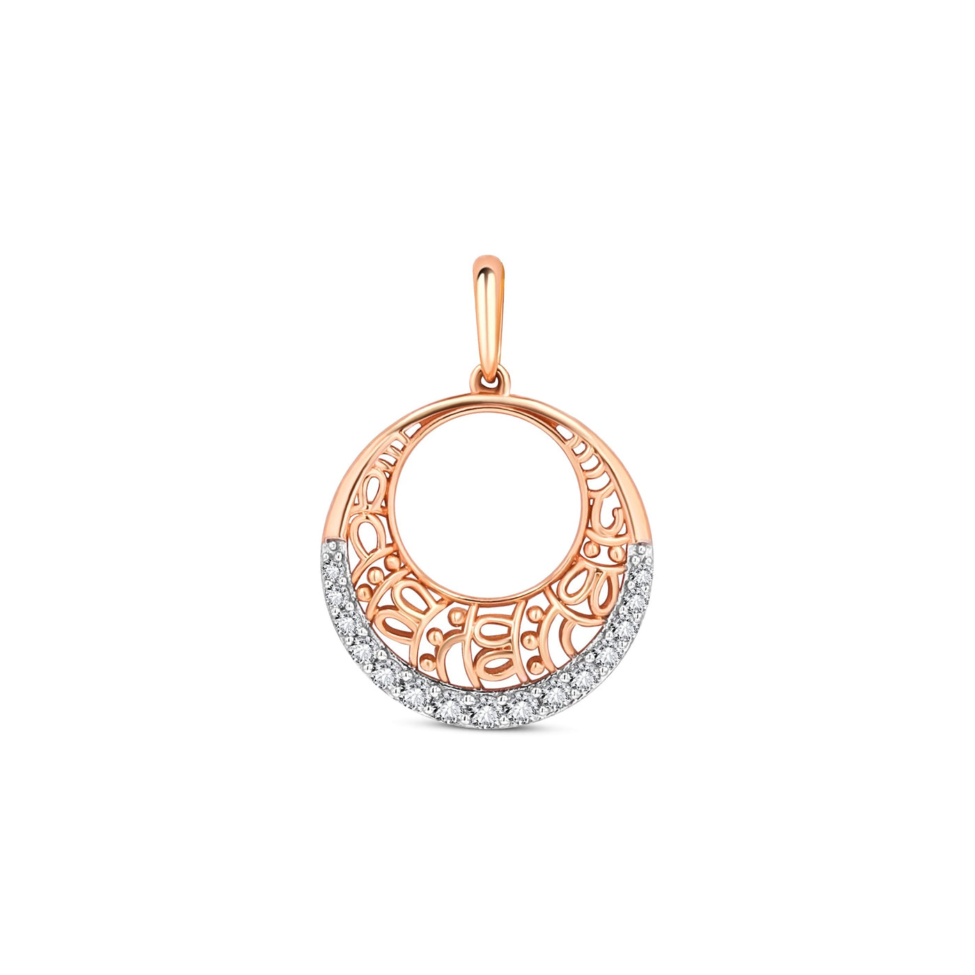 Lucchi 18k Rose-Gold with Diamonds - Pendant Style 1