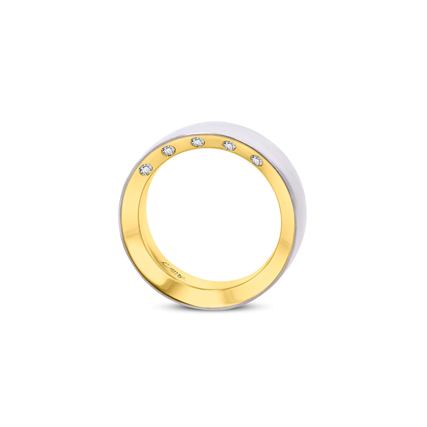 Lucchi 18k Yellow-Gold with Diamonds - Wedding Band Style 9