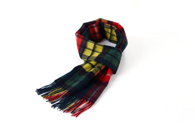 100% Pure Cashmere Scarf Scottish Design Buchanan Tartan - Big Size