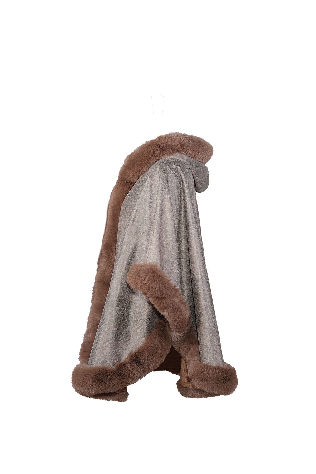 Women's Hooded Cape Exclusive Design - Brown