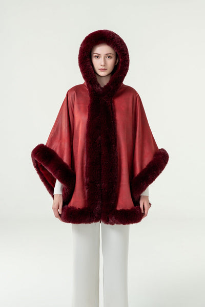 Women's Hooded Cape Exclusive Design - Red